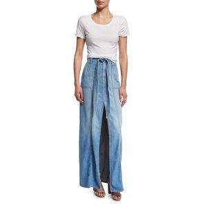 7 For All Mankind Long Belted Denim Maxi Skirt -  Size 27